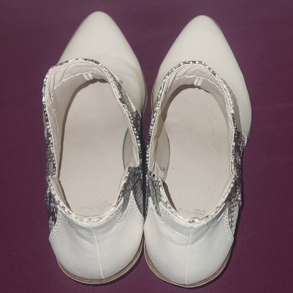 Fergalicious White Snakeskin Ankle Boots - Picture 7 of 8